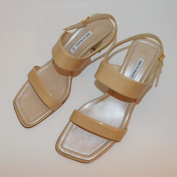 BRUNO MAGLI Snakeskin Slingback Sandals Sz 7.5 Made in Italy - Picture 3 of 8